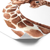 Poster Maman & bébé girafe, aquarelle (Coin)