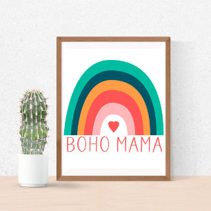 Poster Maman Boho Arc-en-Ciel Couleurs Modernes Brillante