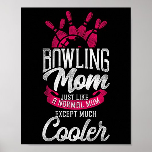 Poster Maman Bowling Drôle Maman Bowling Comme Un Maître  (Devant)