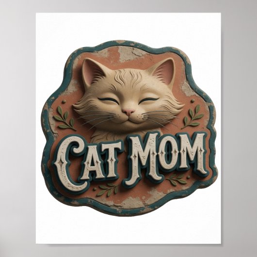 Poster MAMAN CHAT Argent Iconique (Devant)
