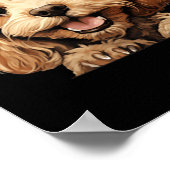 Poster Maman Chien Cockapoo Papa Regardant Chiot (Coin)