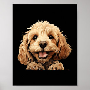 Poster Maman Chien Cockapoo Papa Regardant Chiot