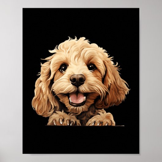 Poster Maman Chien Cockapoo Papa Regardant Chiot (Devant)