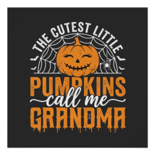 Poster Maman Citrouille Mignonne Dessin Halloween_1