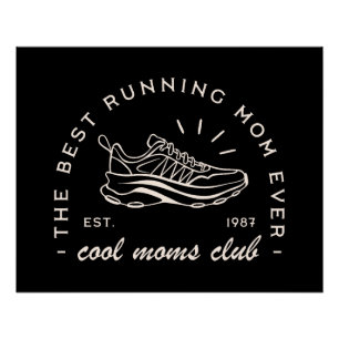 Poster Maman club de course de marathonien athlétisme