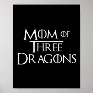 Poster Maman De 3 Dragons Cadeaux Femmes Fantastiques Fêt