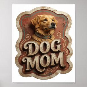 Poster Maman de chien en or gras