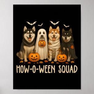 Poster Maman de chien Husky fantôme Halloween amoureux de