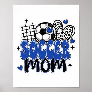 Poster Maman de foot adorable léopard drôle maman de foot