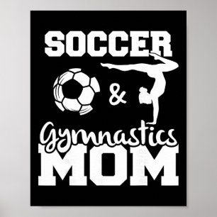 Poster Maman de foot et de gymnastique Footballeuse drôle