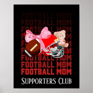 Poster MAMAN DE FOOTBALL Coquette Bow Texte personnalisé