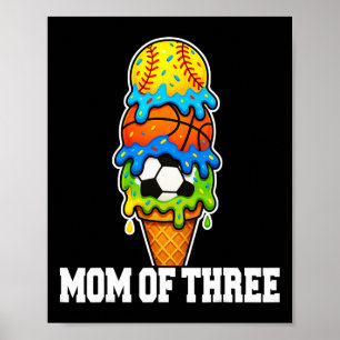 Poster Maman de football doux glace crème été journée de