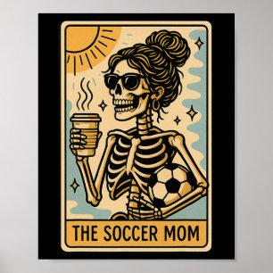 Poster Maman de football drôle d'Halloween Maman Squelett