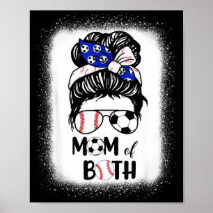 Poster Maman de footballeuse aux cheveux relevés en chign