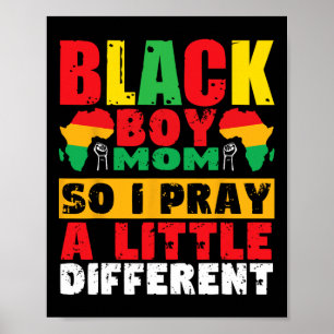 Poster Maman de garçon noir religieux Mois de l'histoire