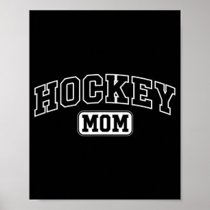 Poster Maman de hockey drôle lettrage athlétique fête des