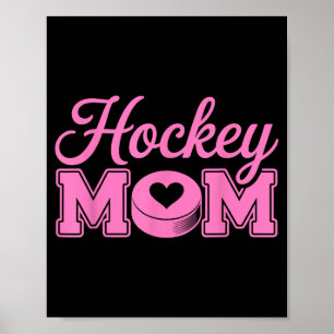 Poster Maman de hockey Femme Joueuse de hockey sur glace