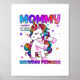 Poster Maman de la fille de la princesse d'anniversaire q