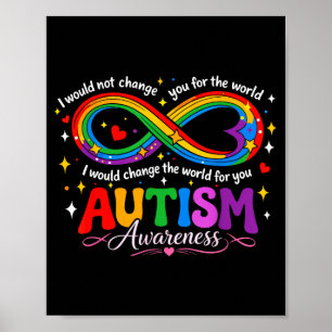 Poster Maman de la sensibilisation à l'autisme infini arc
