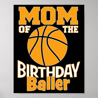 Poster Maman De L'Anniversaire Byller Bysketbyll Fête À T