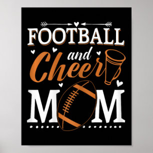Poster Maman de pom-pom girl drôle Footll et maman de che