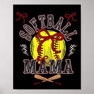 Poster Maman de softball Coquette Jour de match de softba