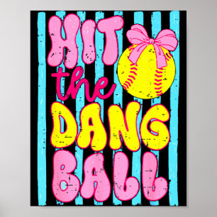 Poster Maman de softball de jour de jeu drôle équipe spor