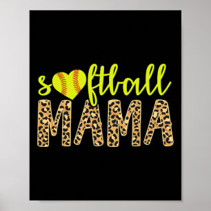 Poster Maman de softball Guépard mignon Fête des mères Sp
