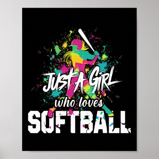 Poster Maman de softball, juste une fille qui aime le sof (Devant)