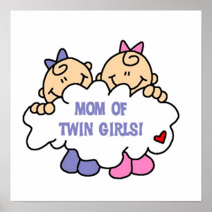 Poster Maman de T-shirts et cadeaux Twin Girls