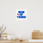 Poster Maman de Twins Blue Text Cadfts (Cuisine)