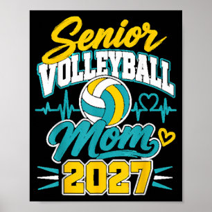 Poster Maman de volley-ball senior Cl de 2027 fan de jour
