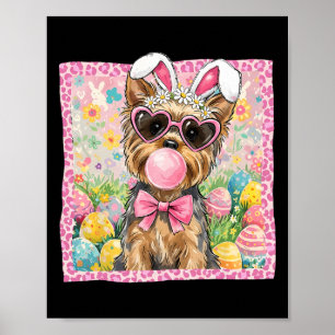 Poster Maman de Yorkie Terrier de Pâques Lapin de printem