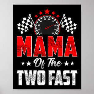 Poster Maman des deux voitures de course rapides pour le 