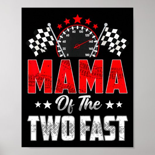 Poster Maman des deux voitures de course rapides pour le  (Devant)