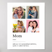 Poster Maman Dictionnaire Définition Photo Collage (Devant)