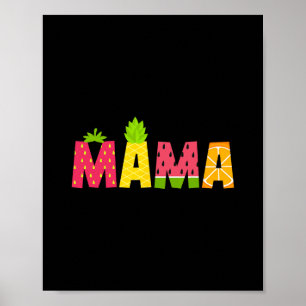 Poster Maman drôle amoureuse fruitarienne été Nana Fruit