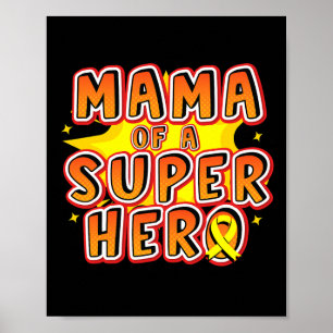 Poster Maman Du Cancer De L'Enfance D'Un Ruban De La Fami