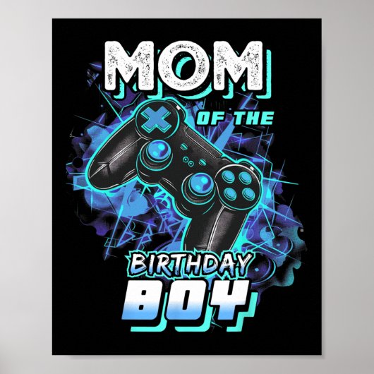 Poster Maman du garçon d'anniversaire correspondant jeu v (Devant)