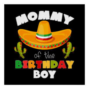 Poster Maman du garçon du jour de l'anniversaire Cinco de