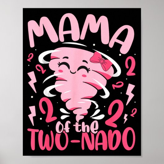 Poster Maman du thème tornade à deux nados pour 2e annive (Devant)