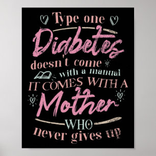 Poster Maman D'Un Enfant Diabète T1D