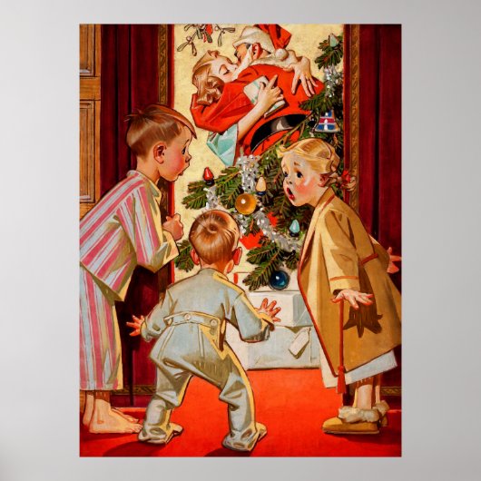 Poster Maman embrasse le Père Noël (Devant)