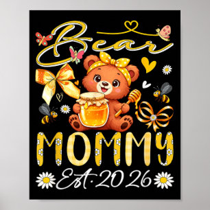 Poster Maman Est 2026 Nœud Papillon Floral Fête Des Mères