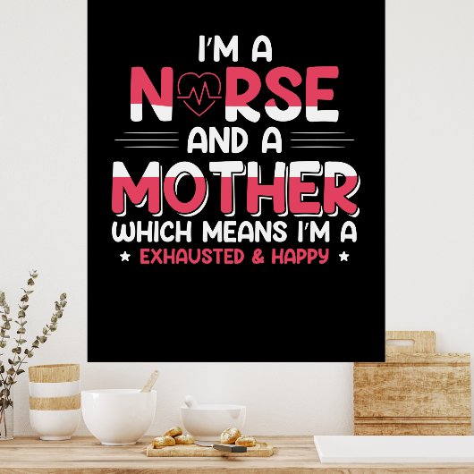 Poster Maman Est Infirmière Et Mère (Cuisine)