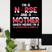 Poster Maman Est Infirmière Et Mère (Bureau à domicile)