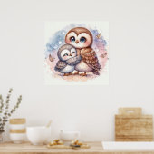 Poster Maman et Baby Owl (Cuisine)
