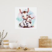 Poster Maman et bébé âne (Cuisine)