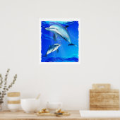 Poster Maman et bébé dauphin (Cuisine)