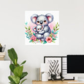 Poster Maman et bébé koala (Bureau à domicile)